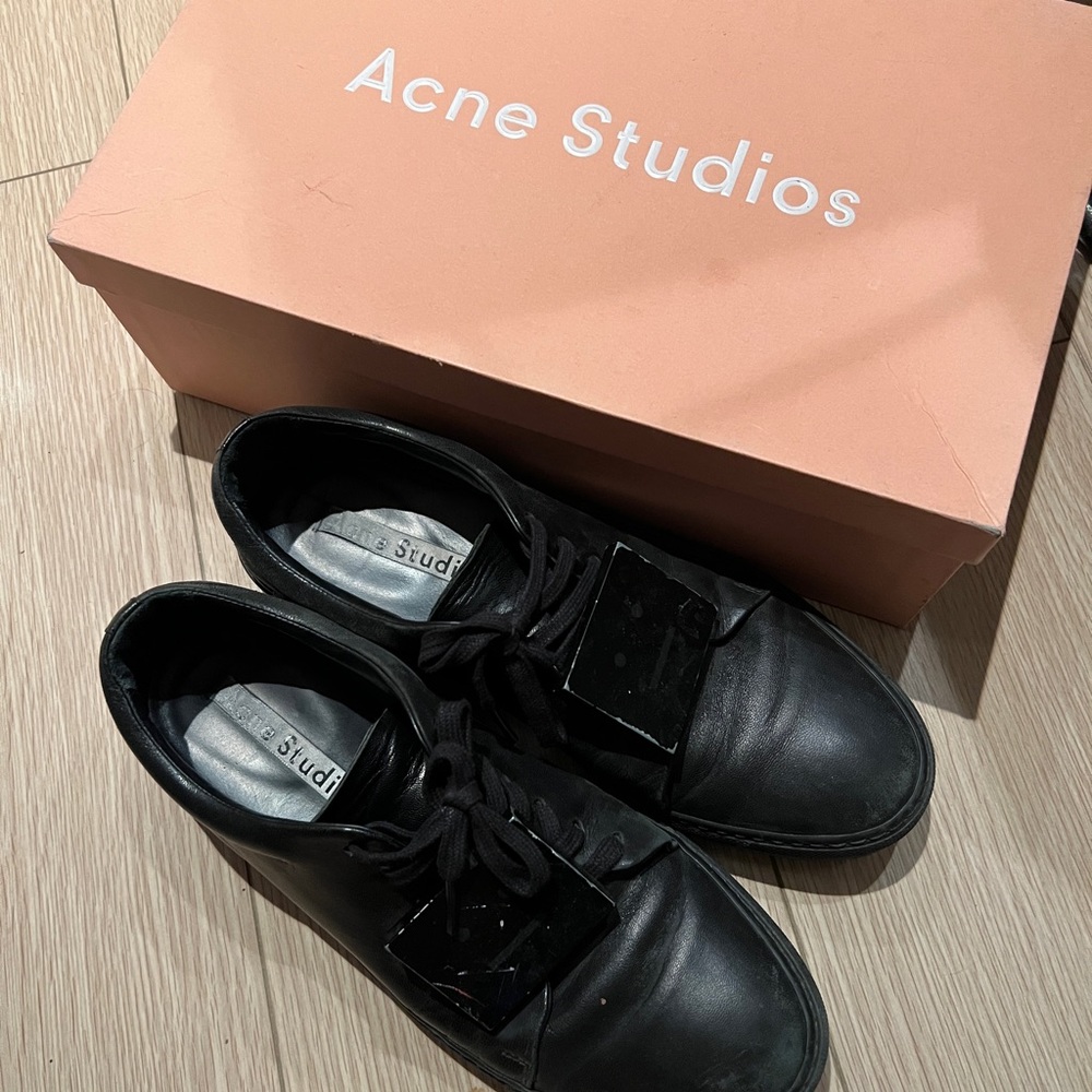 Authentic Acne studio smiley face leather black sneaker